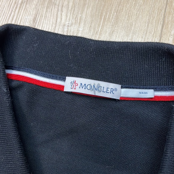 MONCLER Tipped Cotton Piqué Polo black, SIZE XL - Picture 8 of 12